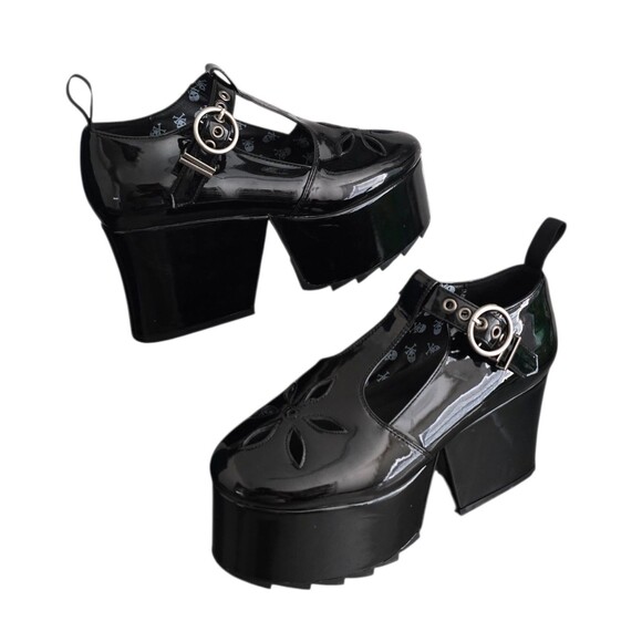 Lamoda Dolls Kill Overthinking It Shoes Womens Size 9 Platform Mary Jane Black - Picture 1 of 11